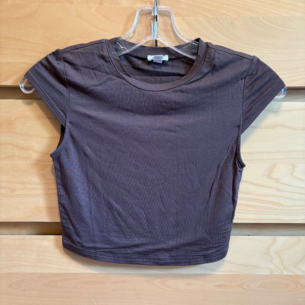 LIKE NEW GARAGE BROWN CAP SLEEVE TOP, SIZE: XS